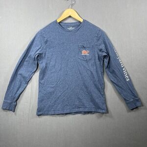 Vineyard Vines Youth Football Shirt Large (16) Long Sleeve Blue